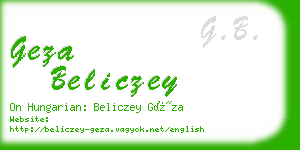 geza beliczey business card